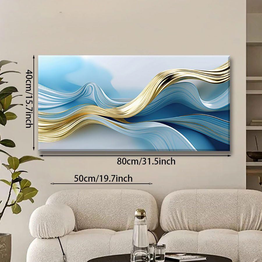 Cuadro de olas doradas lienzo de gran calidad artistica para salones exclusivos 5
