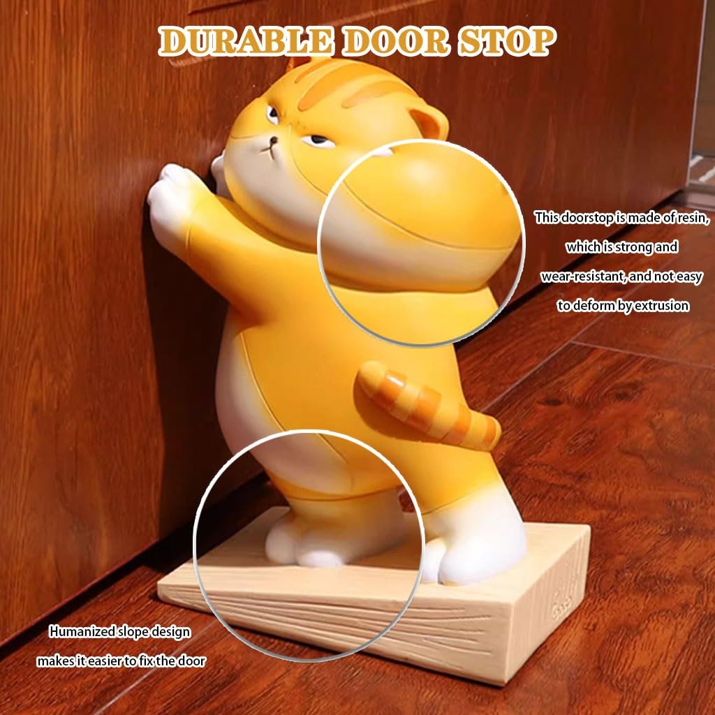 Kreativer Türstopper Aus Kunstharz In Katzenform, 3D-Multifunktionaler Schreibtisch-Buchstopper, Türstopper Ohne Lochen Für Die Wohnung, (A+B)