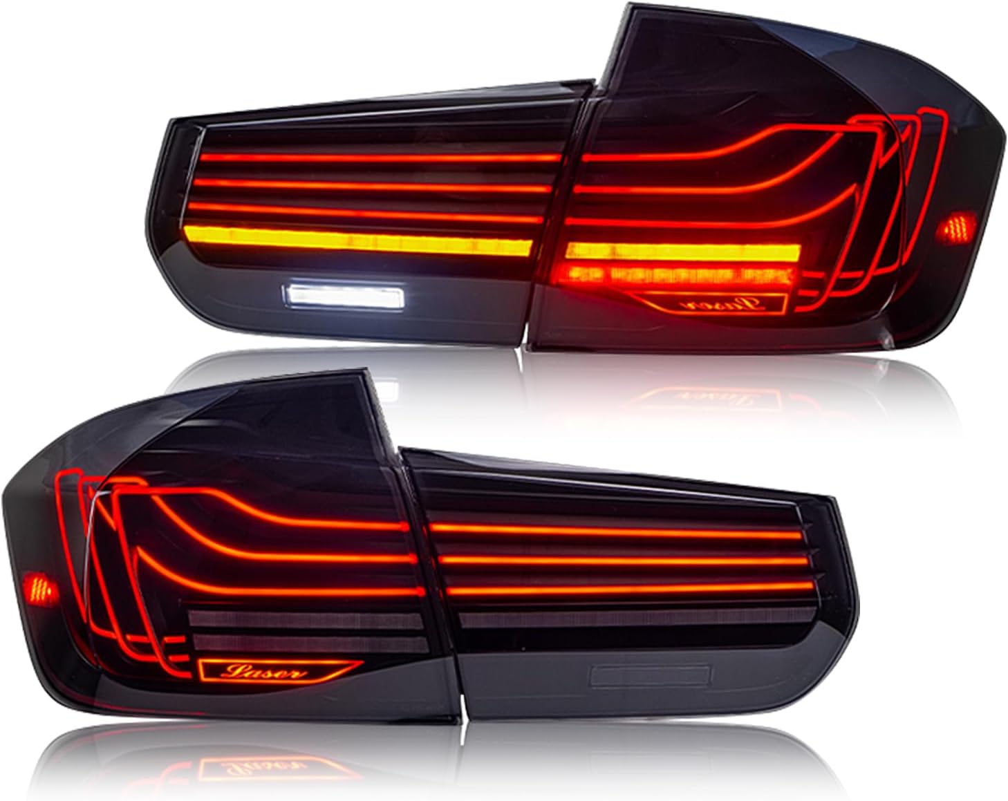 LED Tail Lights for 2013-2018 BMW F30 F35 F80 M3 3-Series 320i 328i 330i 335i Taillights Assembly with Smoked Lens/Driver & Passenger Side Rear Lamp (Red)