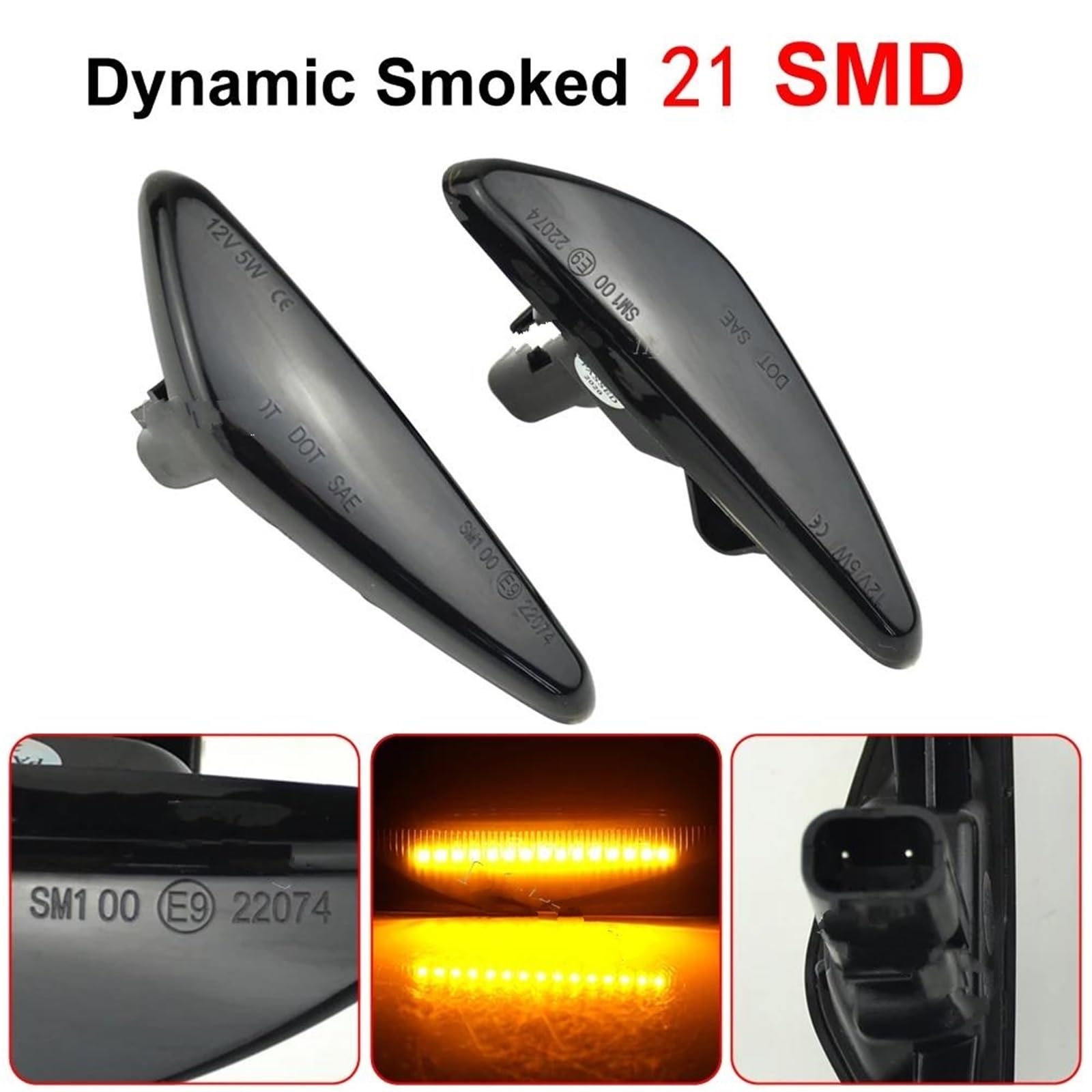 Generico Frecce auto Per Fiat 124 Per Spider 2017-2020 Lampada sequenziale a LED Indicatore lampeggiante dinamico Indicatore di direzione(Dynamic Smoked)