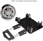Backpack Trolley Wheeled Cart-Backpack Hand Truck with Luggage Strap,Aluminium Alloy Folding Trolley Cart for Bags Backpack Travel Luggage Cart