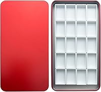 Vista 36 de FCLUB Paleta de acuarela vacía, 20 pozos con tiras magnéticas y ligera, paleta de acuarela de metal, soporte para pintura, paleta de pintura