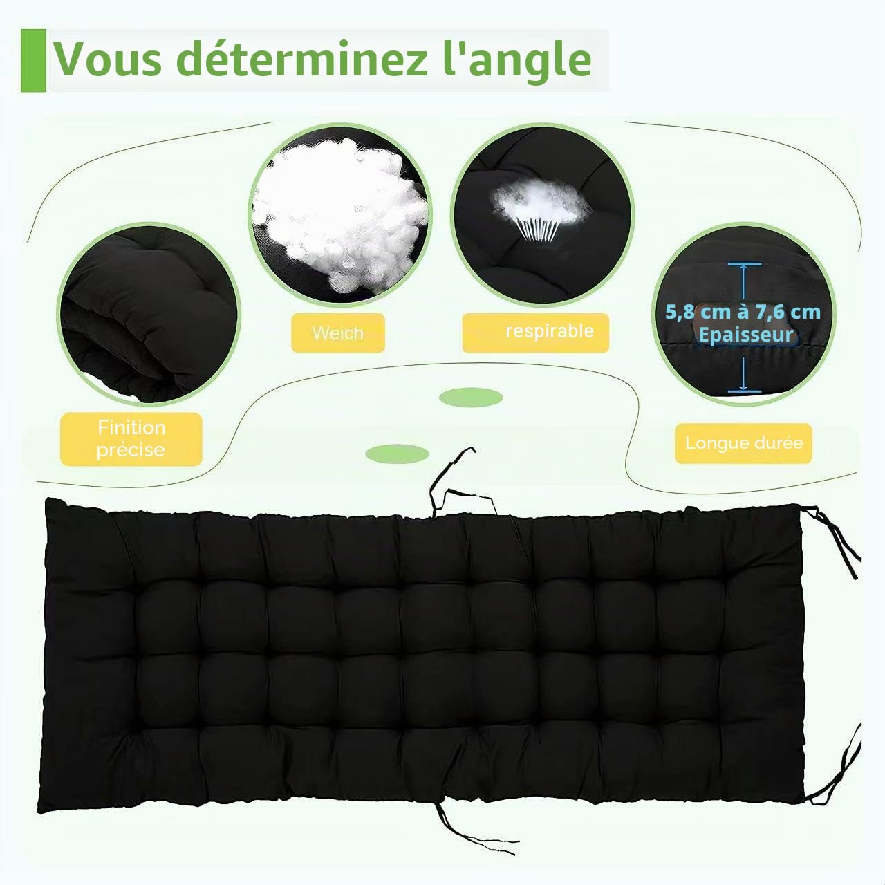 Chaise Longue Pliante Gravité Zéro avec Coussin Amovible & Appui-Tête Réglable, Cadre Acier Anti-Humidité, 65cm, Charge 200kg, Sac & Plateau Latéral Inclus, pour Jardin et Balcon, Noir*2