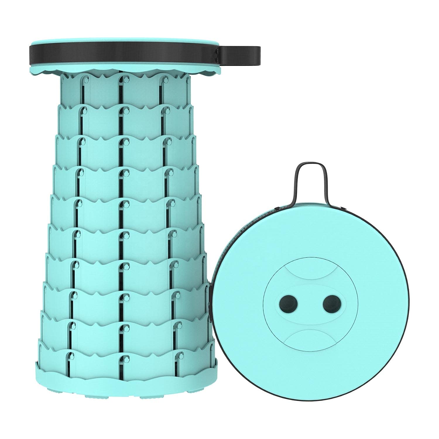 Tabouret Pliant Portable Pratique pour l'Intérieur et Extérieur- Simple d'utilisation (Bleu Turquoise)