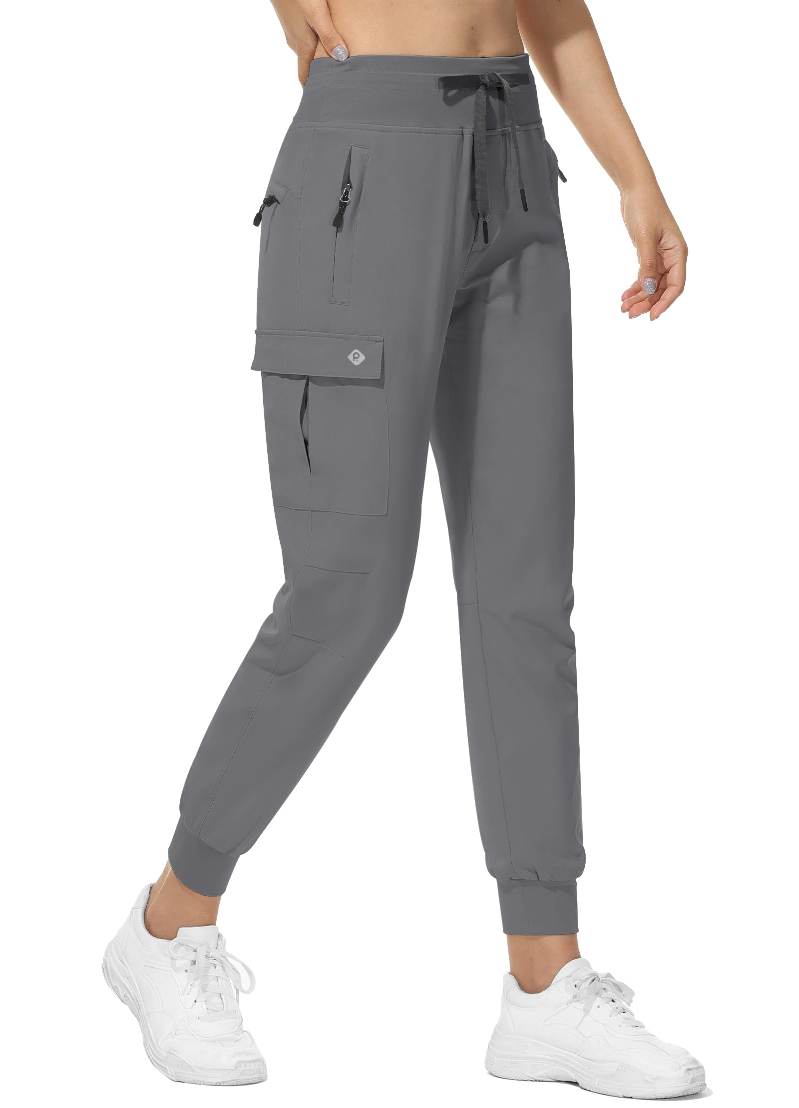 RlaGed Women’s Cargo Hiking Pants Lightweight Joggers Quick Dry Water Resistant Outdoor Fishing UPF 50 Zipper Pockets