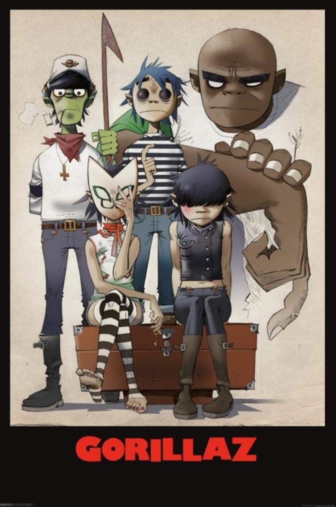 Pyramid America Gorillaz All Here Family Portrait Music Album Band Laminated Dry Erase Sign Poster 60x90