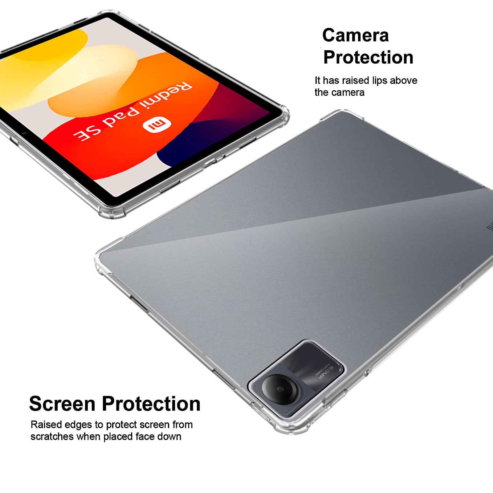 KZIOACSH Clear Case For Xiaomi Redmi Pad SE, [Corner Protection] Flexible Ultra Slim TPU Protective Shell Lightweight Shockproof Rugged Bumper Cover Transparent Proective Clear Case For Redmi Pad SE - View #2