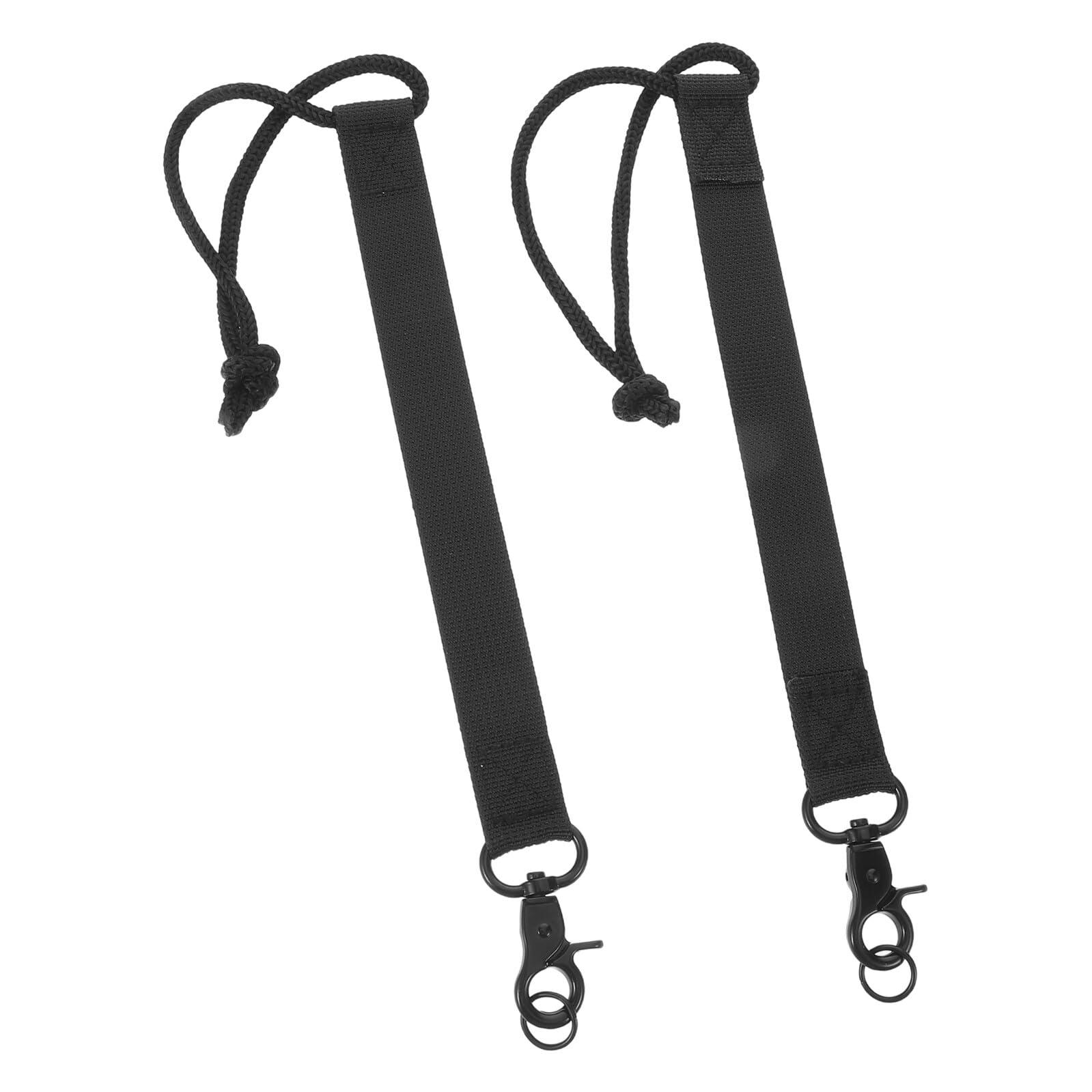 2pcs Adjustable Snowboard Boot Leash Straps with Key Ring, 19.5cm Black Snowboard Binding Cord for Ski Accessories and Outdoor Gear Security