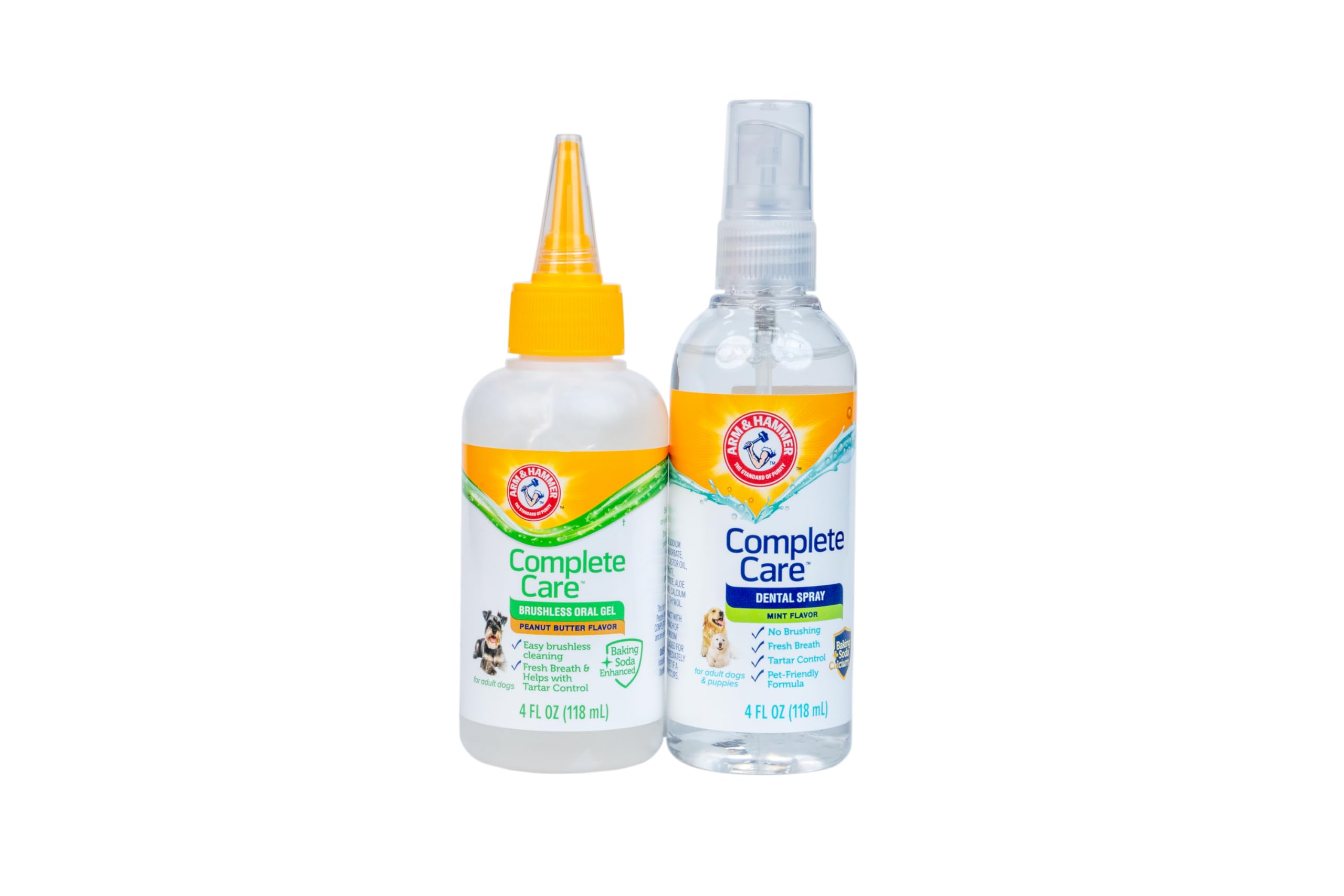 Arm & Hammer Complete Care Brushless Dental Kit for Dogs – Includes No-Brush Oral Gel + Dog Dental Spray, Fresh Breath, Tartar Control, Baking Soda Enhanced Dental Dog Supplies, 4oz