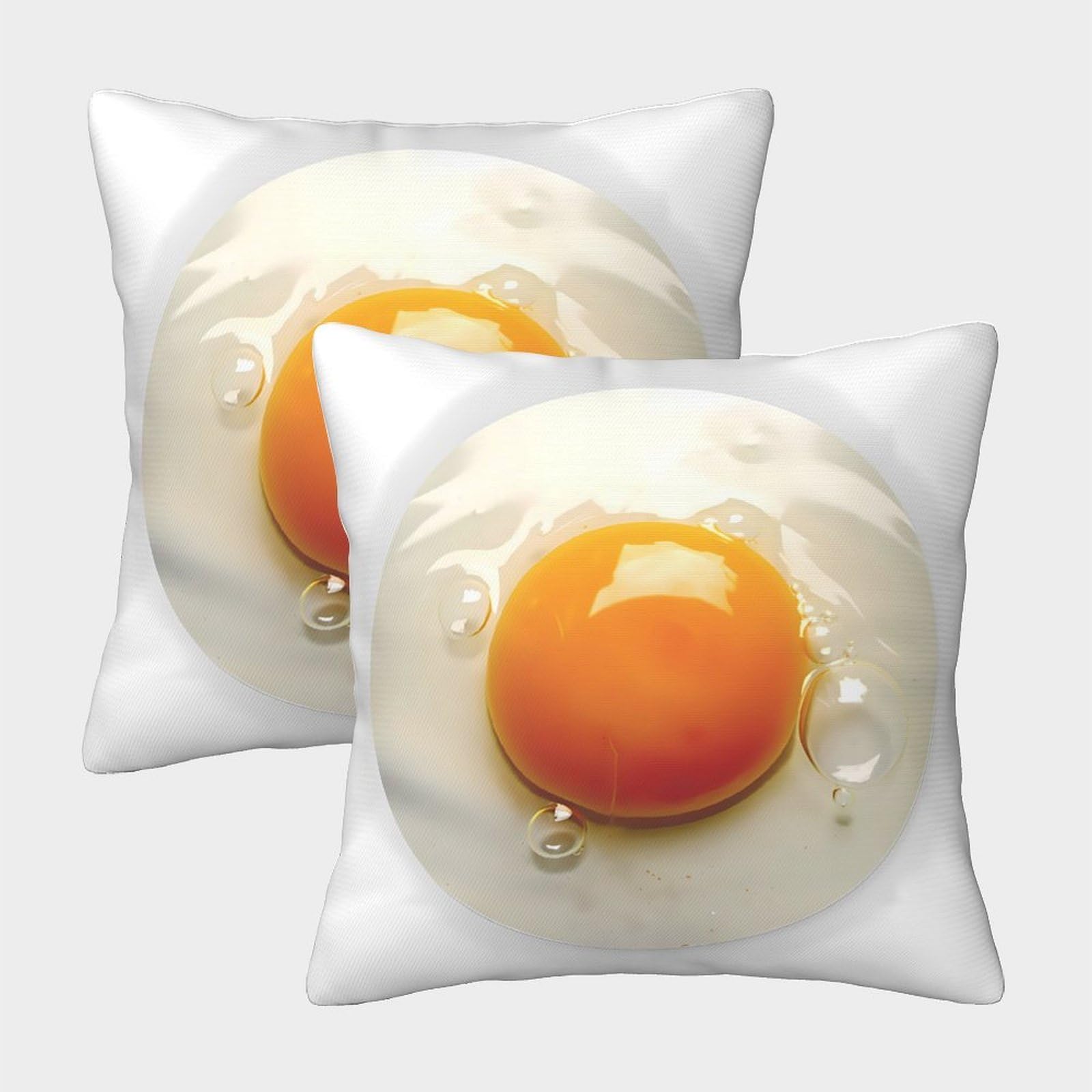 QFVANSIYO Realistic Fried Egg 3D Printed Pillowcase Microfiber Bedroom Bedding Decor Novelty Egg Pillow Cover Soft for Home Sofa 120 45x45cm