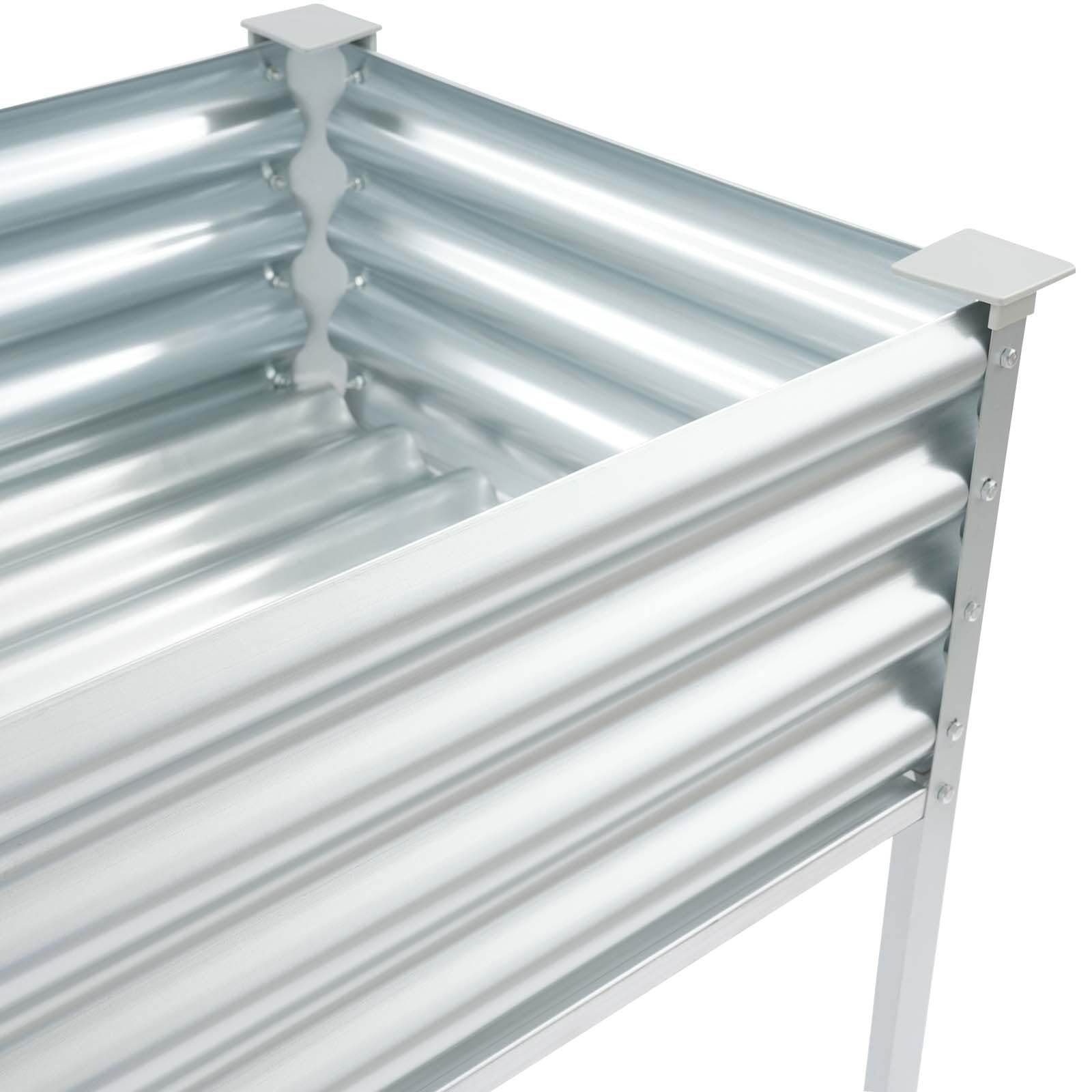 Jardinera alta con patas de metal, 120 x 60 x 80 cm, jardinera alta con 1 par de guantes, rectangular, jardinera con patas de metal, maceta para verduras y flores, hasta 60-80 kg
