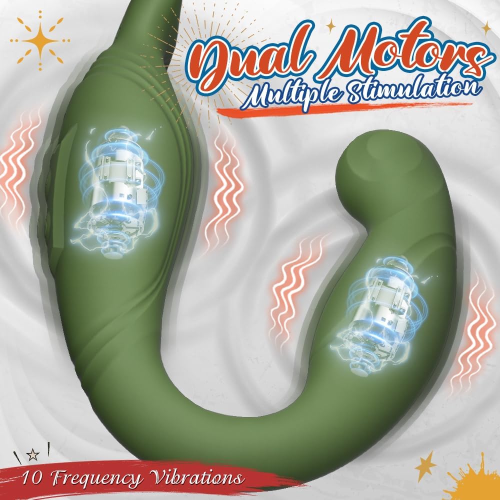 Anal Vibrator Prostate Massager Sex Toys, Vibrating Butt Plug C-Shaped Adult Anal Toys for Men with Dual Silicone Cock Rings, Remote Control Anal Butt Plug Couple Vibrators