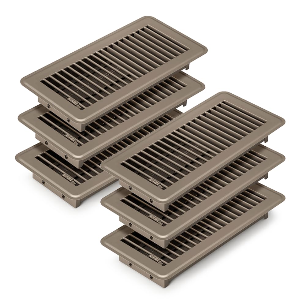 Grille d'aération de sol en acier FanGoFast avec volet réglable pour conduit de maison