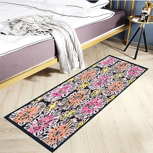 Tapis de cuisine devant évier long tapis patchwork rose de 100x410cm - 4