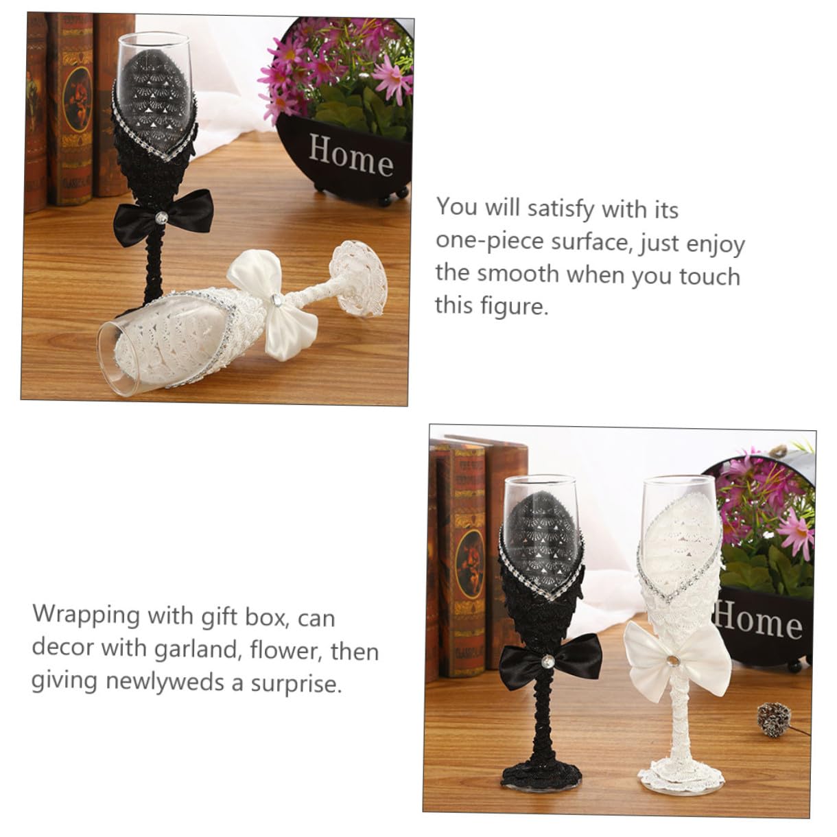 SHOWERORO 2piezas Copas De Para Bodas Set De Flutes Elegantes Para Celebraciones Para Parejas y