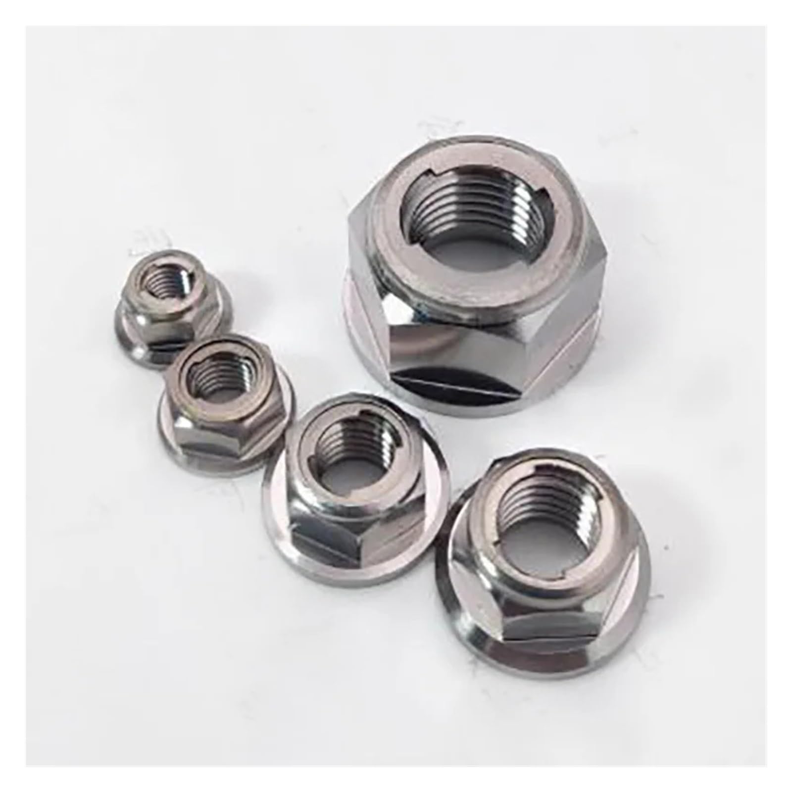 Tuercas con reborde hexagonales autoblocantes de titanio M5-M18, Hardware de cierre de bloqueo de cabeza antibloqueo for motocicleta(M18x1.5mm 1pc)