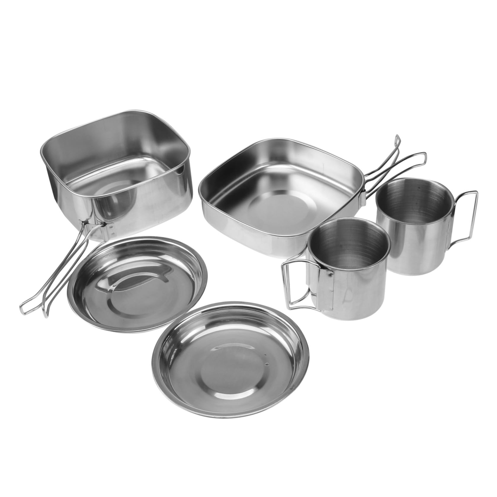 Juego de Picnic para Camping 6 Piezas de Acero Inoxidable