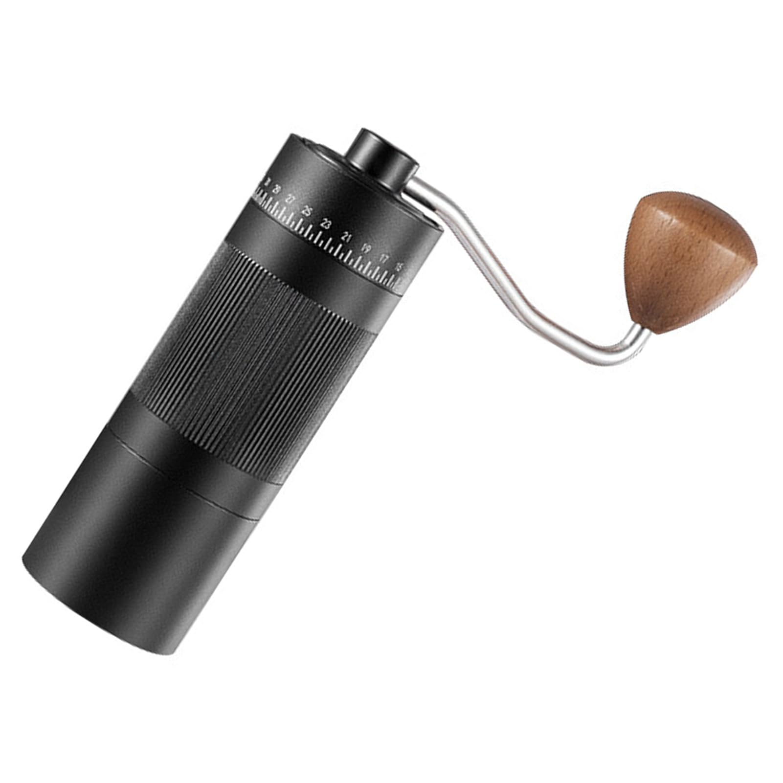 Ejoyous Ręczny Młynek do Kawy, Ręczny Młynek do Kawy ze Stopu Aluminium o Pojemności 22 G, 55 ustawień Precyzyjnego Mielenia w Domu lub w Podróży (BLACK)