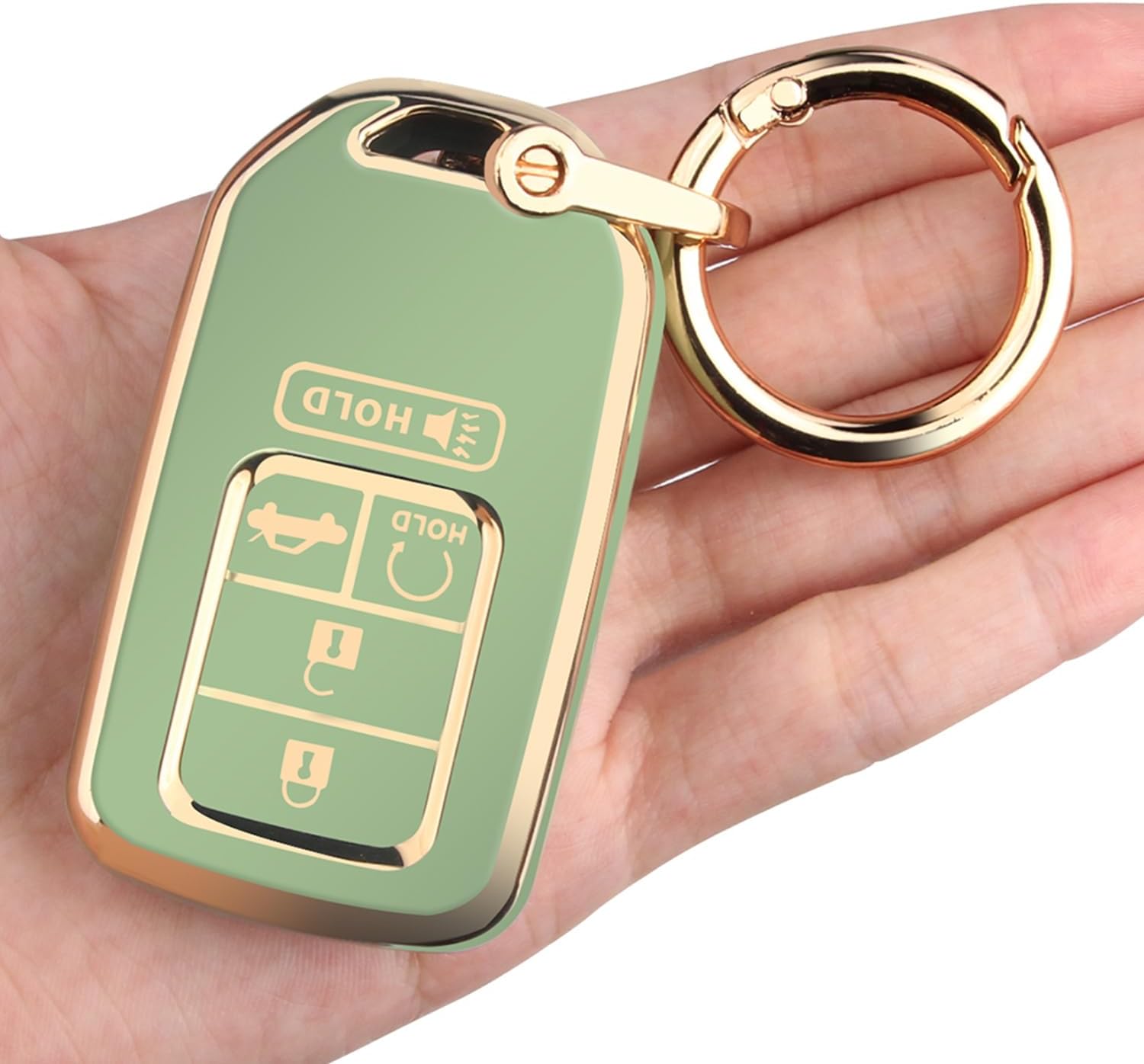QBUC for Honda Key Fob Cover Case with Keychain for Honda Accord Civic CRV Pilot Odyssey Passport EX-L Smart Remote Ke