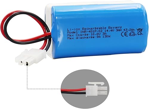 Miniatura 8 de KBT - Batería de repuesto para aspiradora de 14,4 V, 3000 mAh, gran capacidad, compatible con Ecovacs Deebot N79, N79S, 500, DN622 y Eufy RoboVac