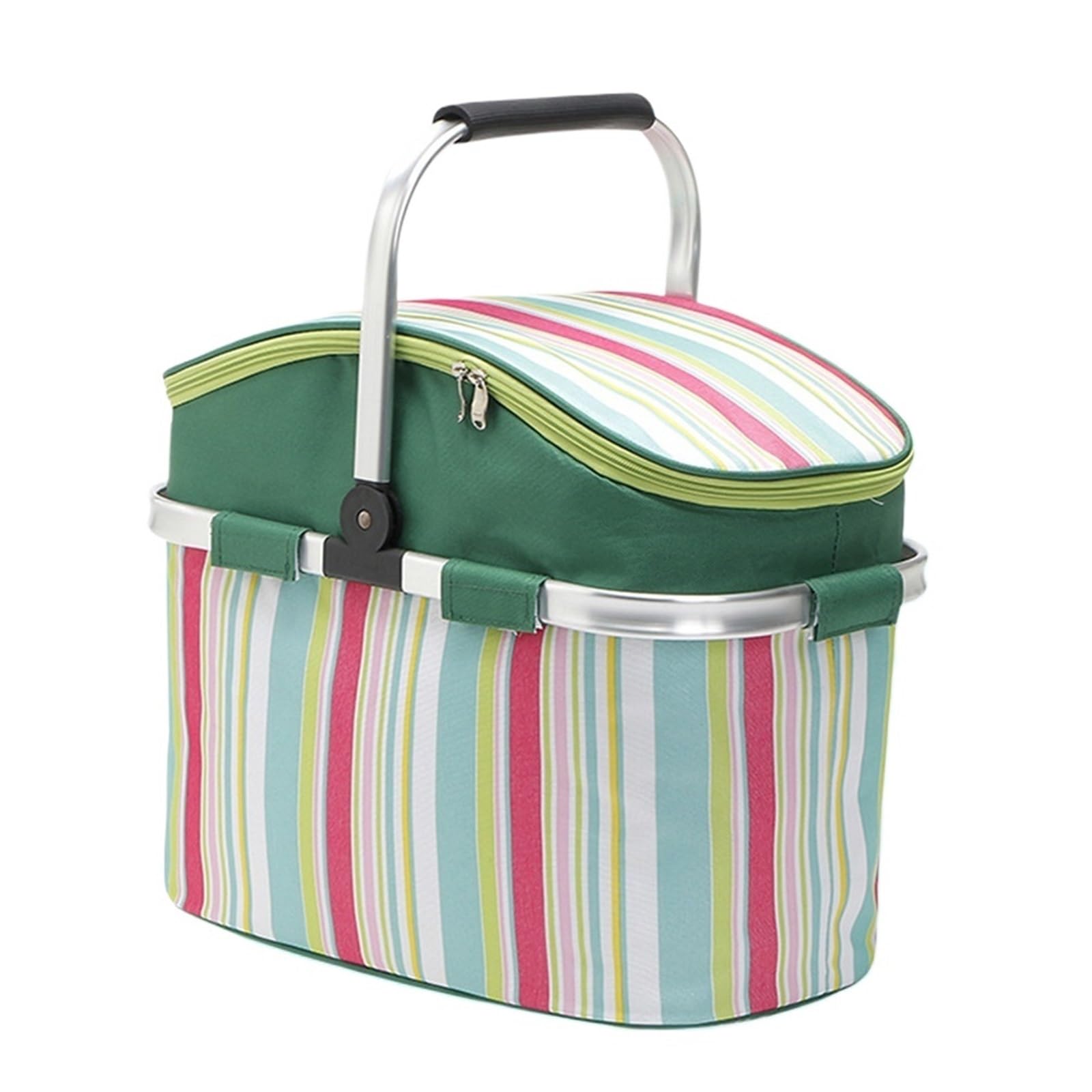 Picnic Basket 26L Insulated Picnic Basket Portable Lunch Tote Bag Cooler Storage For Camping BBQ Beach Travel Family