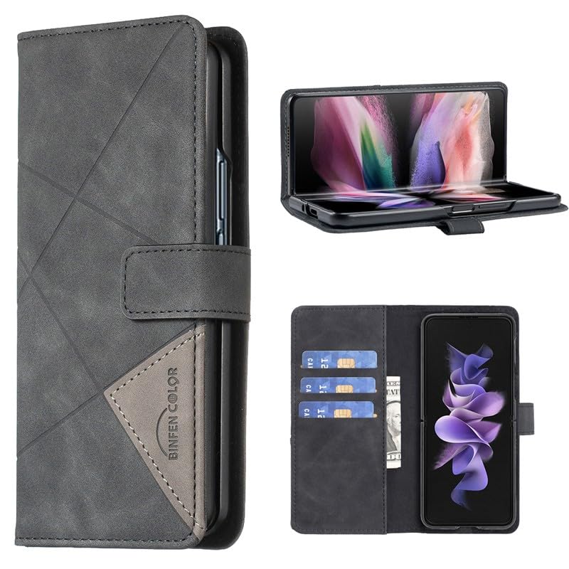 Étui Samsung Galaxy Z Fold 6 noir anti rayure portefeuille rabat magnétique