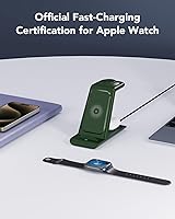 Vista 6 de HATALKIN Estación de carga inalámbrica 3 en 1 compatible con Apple Products Cargador de múltiples dispositivos para Apple Watch Ultra 11 10 9 8 7 SE