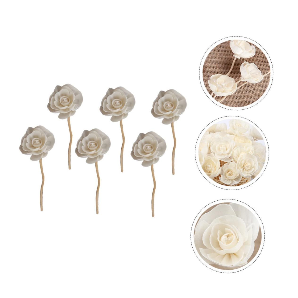 Bâtonnets Diffuseurs en Rotin Fleur 6 Pièces pour Huile Essentielle