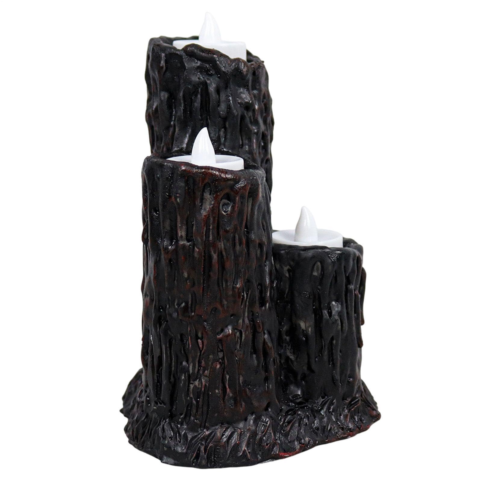 Generico A Candela Halloween Decorative LED Tronco In Resina Senza Fiamma