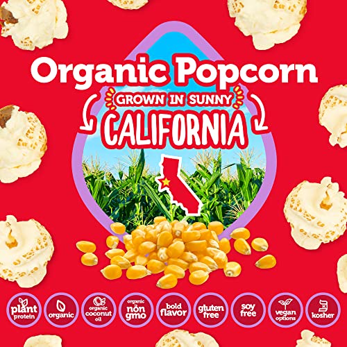 Iwon Organics Protein Popcorn, White Truffle & Sea Salt Flavor, Organic Healthy Snacks,  8-Pack, 1 Oz  Bags #TOP1
