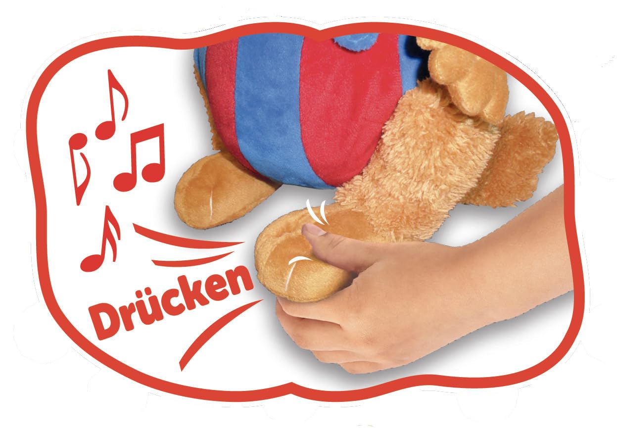 Simba 109241017 - Bobo Siebenschläfer Kuscheltier, Sing mit Mir Plüschtier, spielt Musik, 35 cm großer Kuschelspaß, für Kinder ab den ersten Lebensmonaten geeignet