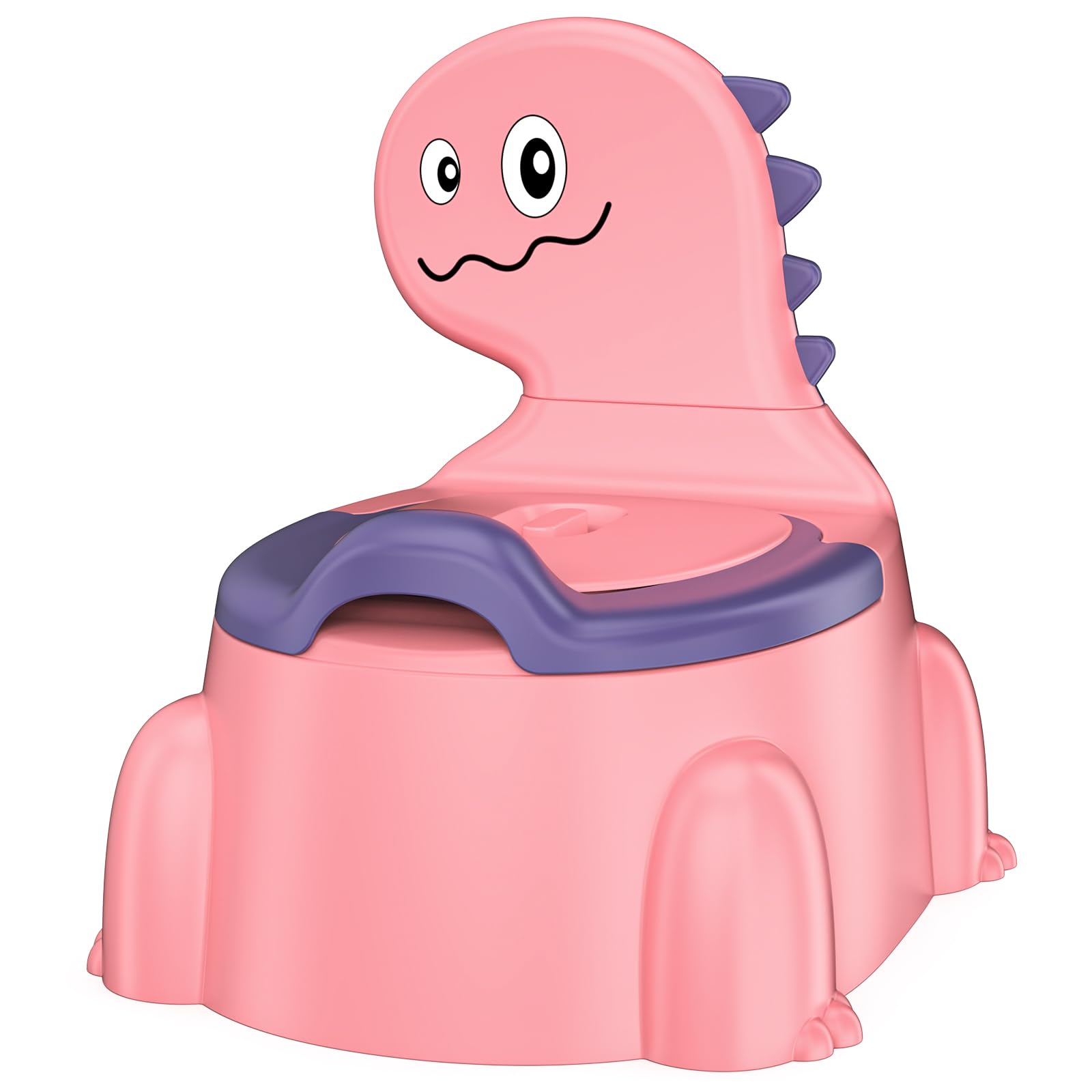 Potty Training Toddler Toilet Seat, Toilet Potties Training for Children Infant Baby Potty Chair with Splash Guard, Lid, Comfortable Backrest Portable Travel Potty for Ages 1-6 Boys and Girls, Pink