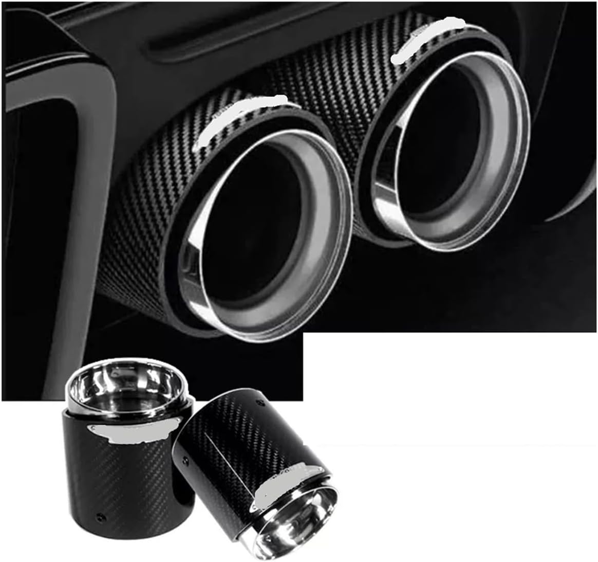 Carbon Fiber Mini Exhaust Tip Muffler Tips Compatible For mini-Cooper R55 R56 R57 R58 R59 R60 R61 F54 F55 F56 F57 F60(F54 F55 F56 F57 F60)