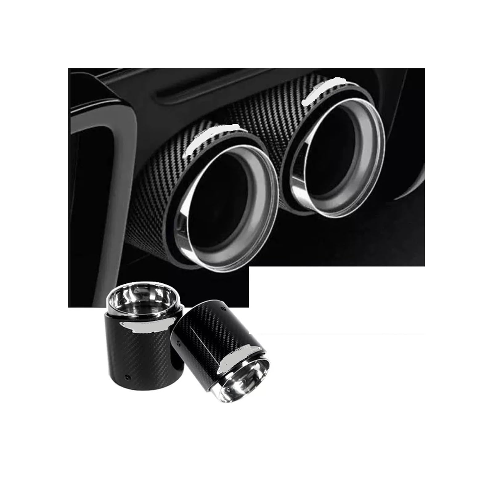 Carbon Fiber Mini Exhaust Tip Muffler Tips Compatible For mini-Cooper R55 R56 R57 R58 R59 R60 R61 F54 F55 F56 F57 F60(F54 F55 F56 F57 F60)