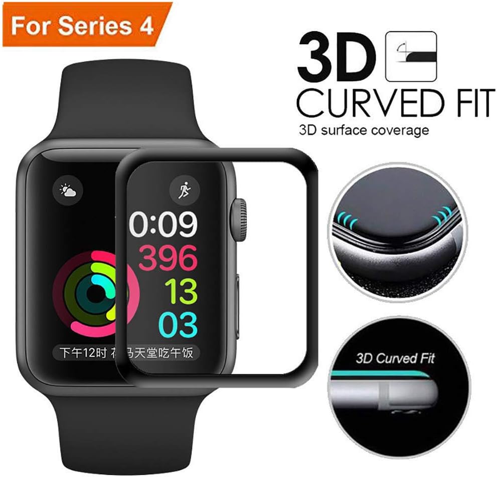 NewChiChi 2 PCS Screen Protectors for Apple Watch Series 1-5 38 40 42 44mm, iWatch Full Coverage Protective Soft TPU HD Film with 3D Curved Edge Anti-Scratch Upgraded Slim Version