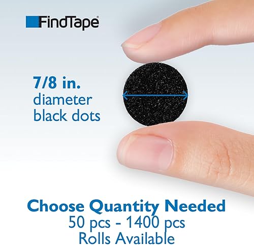 Miniatura 3 de FindTape HL74-C - Monedaspuntos con respaldo adhesivo puntos de 78 pulgadas de diámetro 900 por rollo solo lado de bucle (negro) 900 monedasrollo