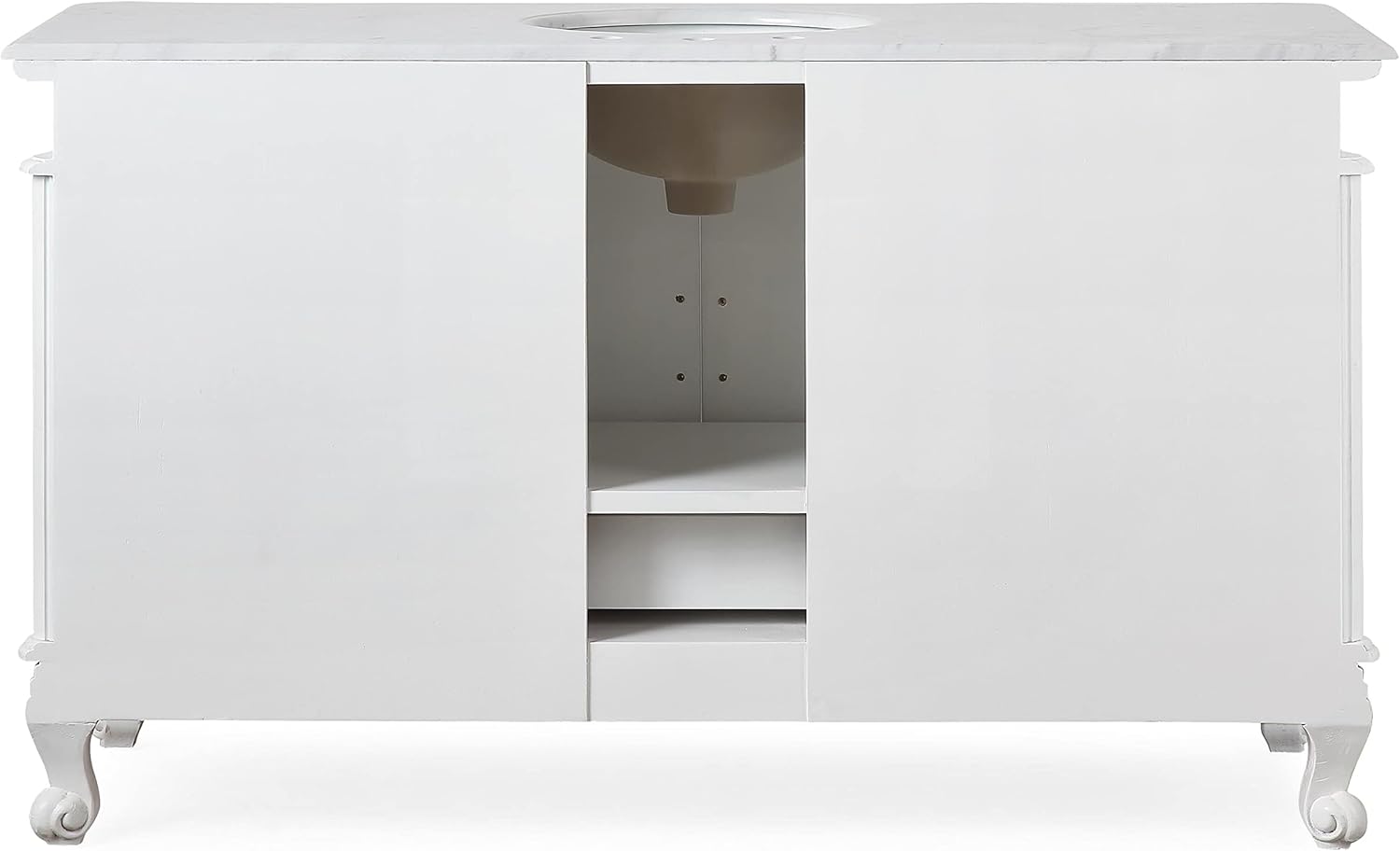 Silkroad Exclusive V0722WW72D Double Sink Bathroom Vanity, 72-inch, White