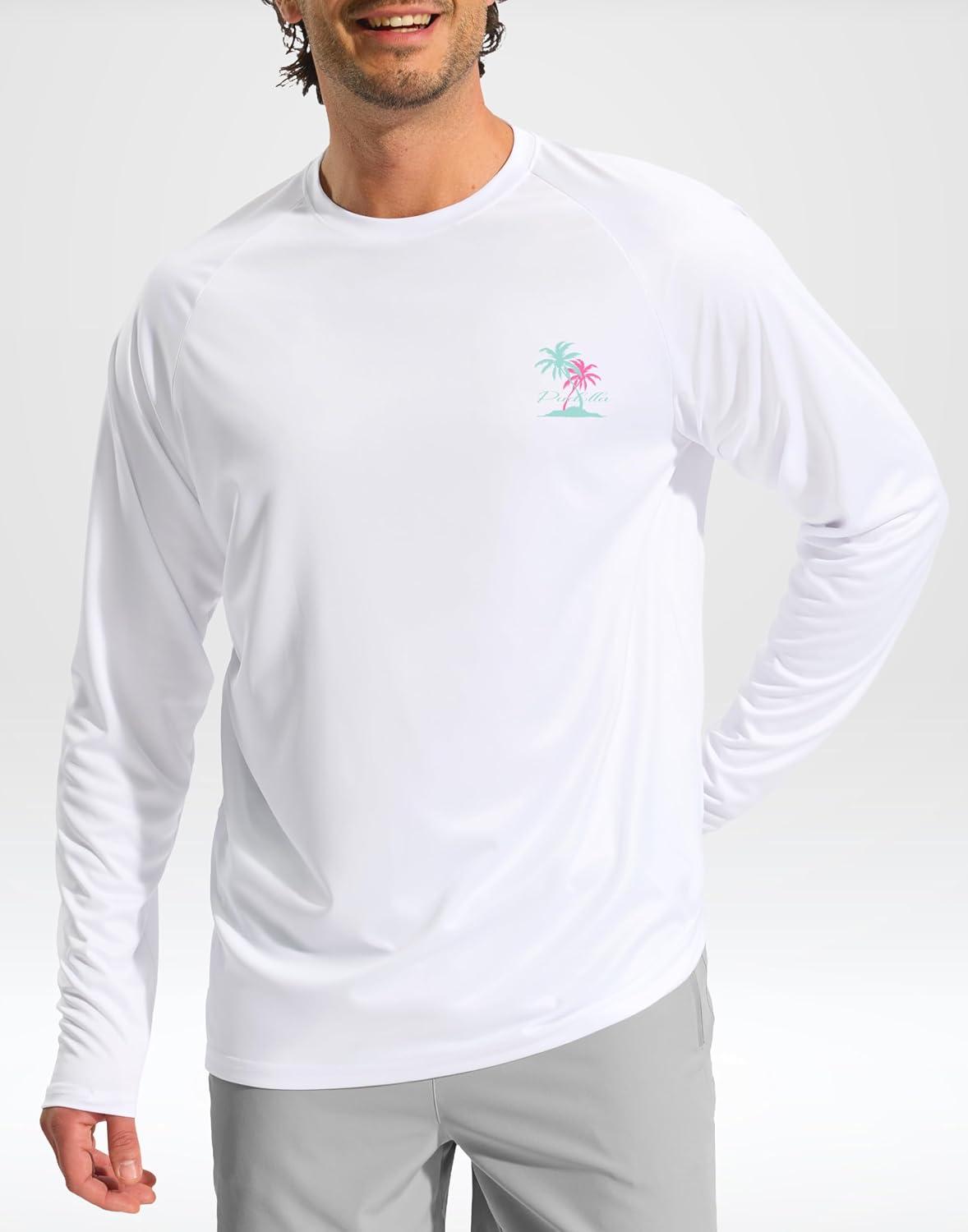 Pudolla Men's Sun Protection Long Sleeve Shirts UPF 50+ Fishing Swim Shirts Lightweight Quick Dry Rash Guard Hiking Shirts