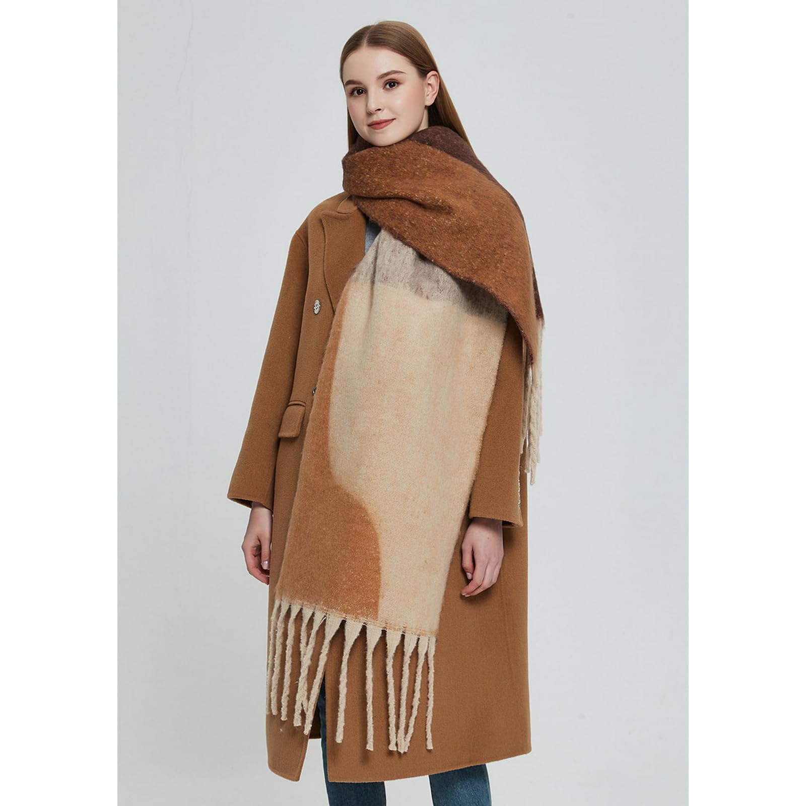 Foulard Donna Sciarpa Jacquard Alla Moda Con Scialle Ispessito Per L'autunno E L'inverno