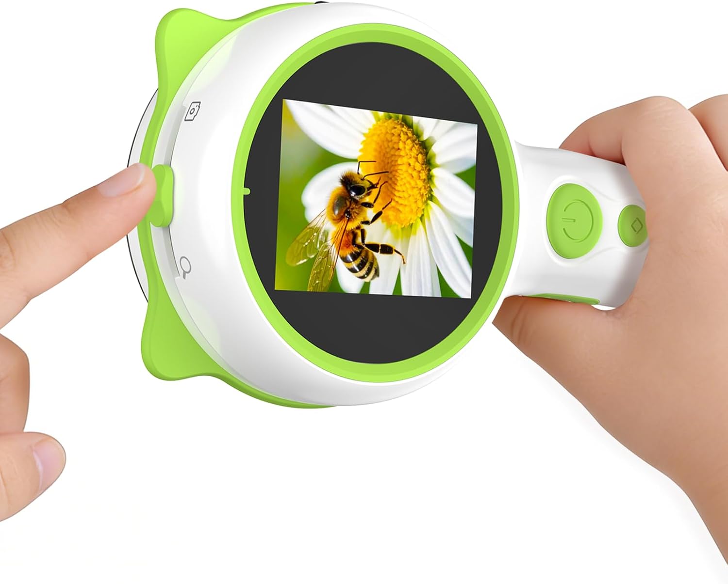 Kids Microscope Green Bear - Digital Handheld STEM Kit & 1080P Camera (600x Zoom) - Portable Science Toy for Nature Observation & Forest Hiking - Gift for Boys & Girls Age 5-12