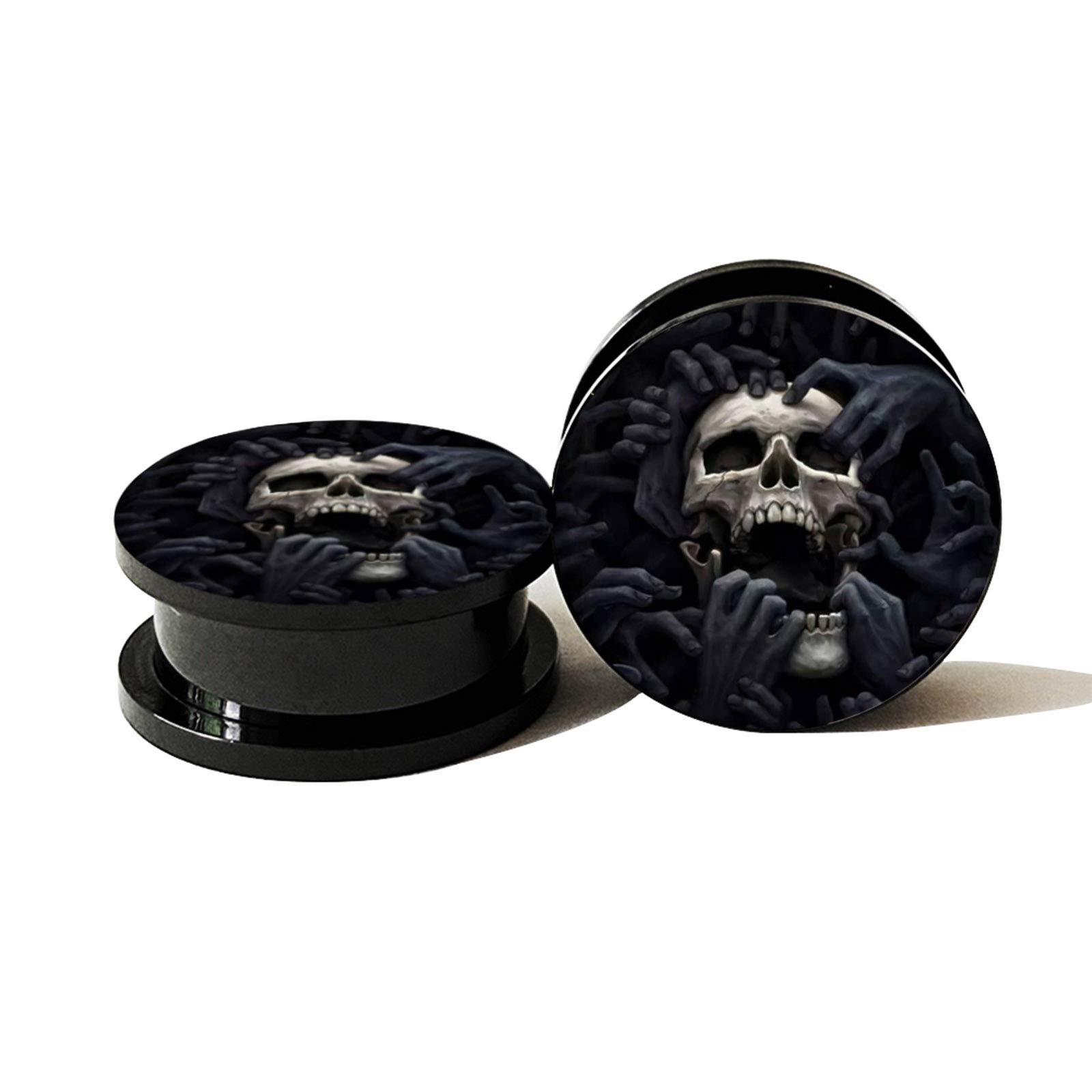 Skull Ear Gauges Plugs and Tunnels Ear Stretcher Expander 6mm-25mm 316L Stainless Steel Screw Ear Plug Piercing Jewelry