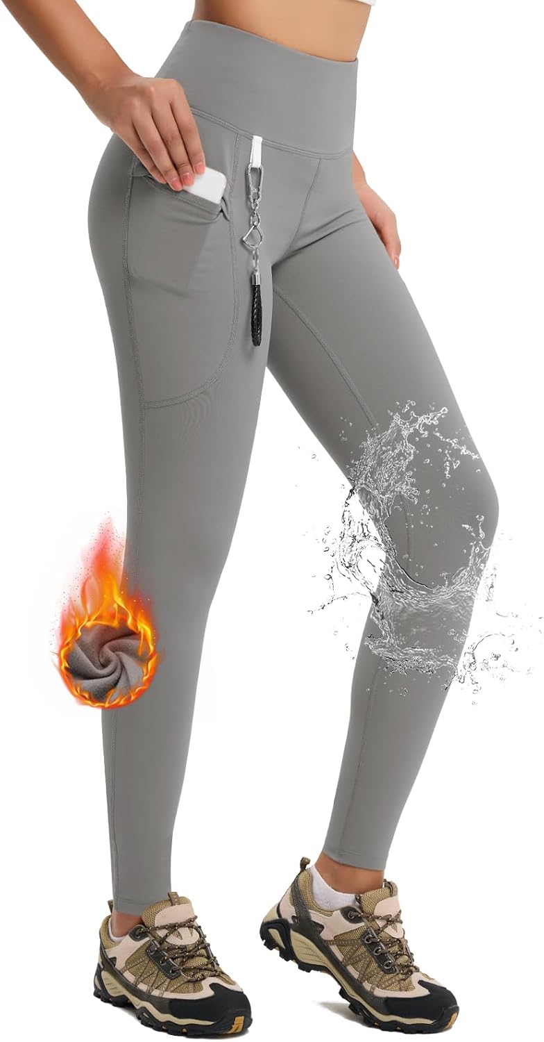 Women's 27" High Waisted Hiking Leggings with Zipper Pockets Tummy Control Workout Running Yoga Cargo Pants