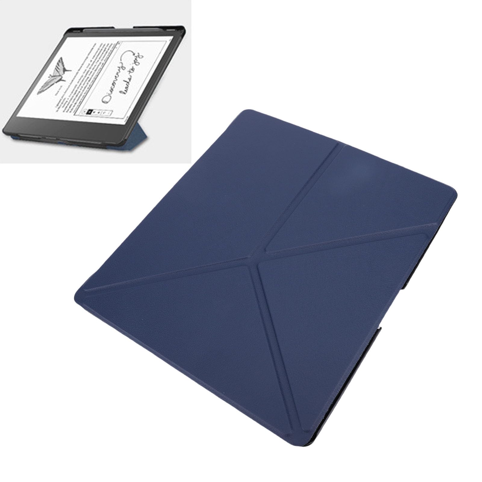 Custodia per Lettore E in Plastica Ed Ecopelle per Kindle Scribe 2022 2024 da 10,2 Pollici con Design del Supporto Pieghevole un Utilizzo Conveniente E una Protezione Completa (Blu scuro)