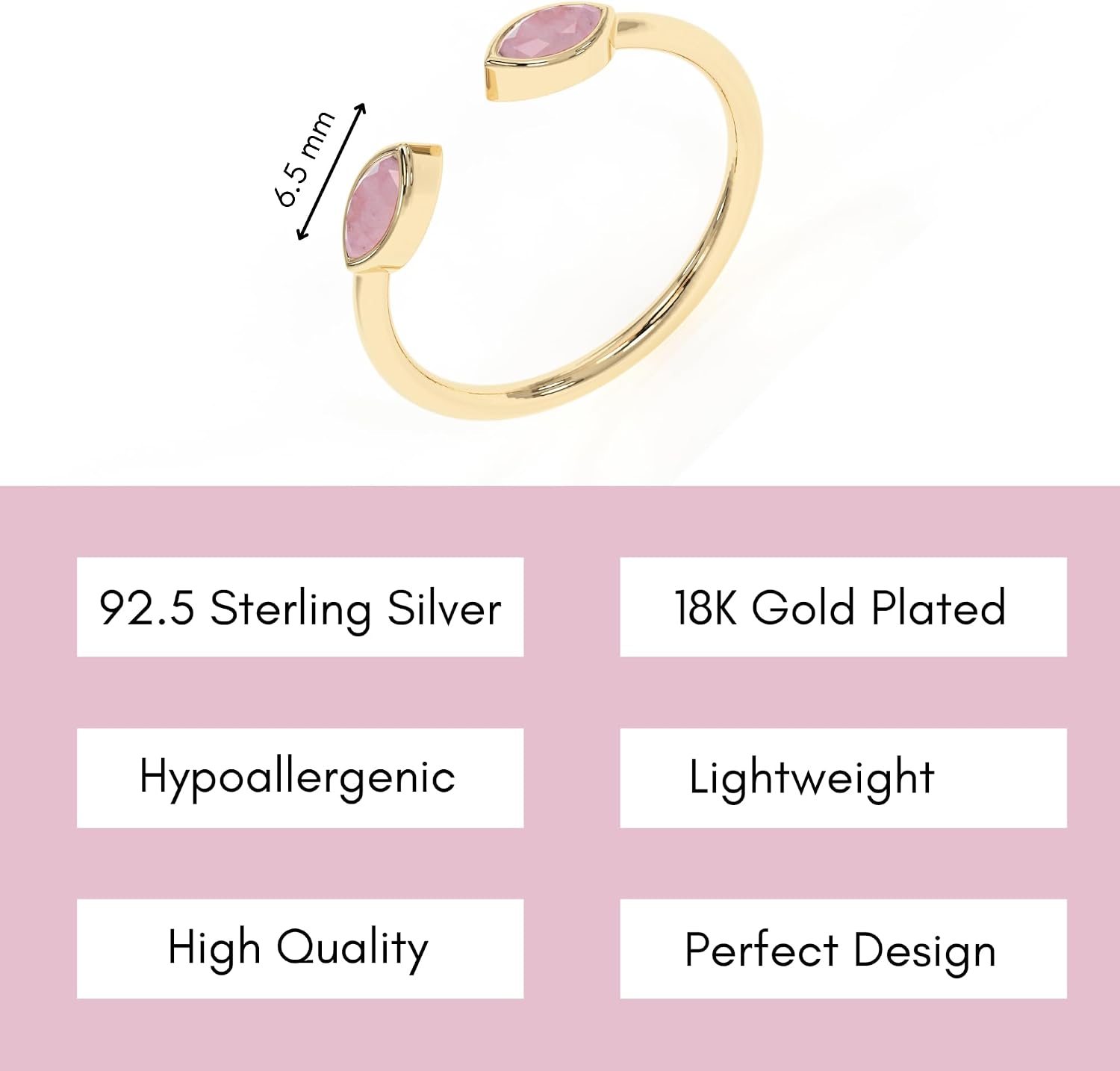 18k Gold Red Garnet January Birthstone Ring for Women - Chunky Gold rings - Dainty Minimalist Ring for Girls - Valentine’s Day Stocking Stuffers for Teens