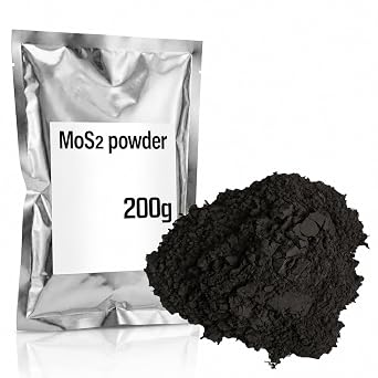 200 Grams Molybdenum Disulfide Ultrafine Powder MoS2 99% Pure,Size 1.3 Micron for Lubrication, Lube, Lubricants, and for Lab Experiments Catalysts