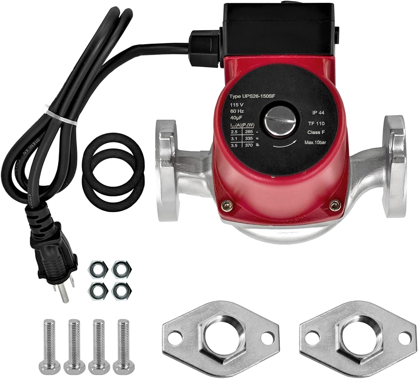 95906632 Upgraded Stainless Steel 115V Three-Speed Circulator Pump Replacement for Grundfos UPS26-150SF