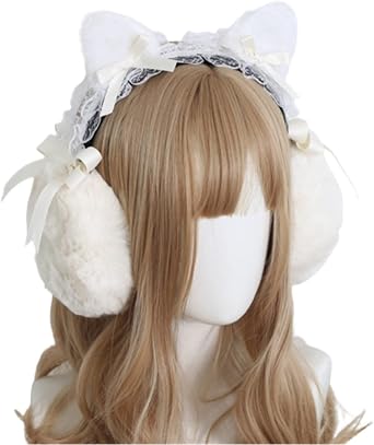 CoBtee Kawaii Cute Cat Ears Ear muffs Ear Warmers earmuff Outdoor For Women Girls Christmas Party Halloween cat ear earmuff