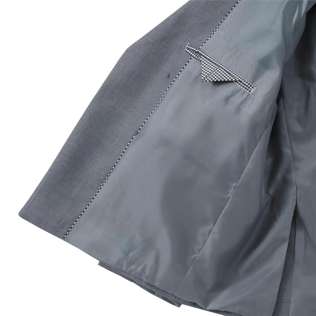 Lito Angels Smoking Grigio Completo Elegante per Bambino, Set 5 Pezzi (Giacca, Gilet, Camicia, Cravatta e Pantaloni) Taglia 5 a 13 Anni