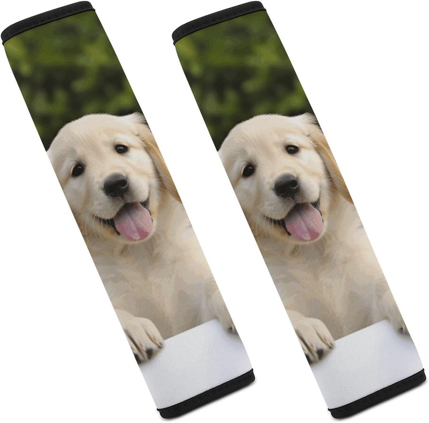 2 PCS Super Soft Car Seat Belt Pad, Cute Golden Retriever Puppies Printed Waterproof Sweat-Absorbing Seat Belt Covers Backpack Shoulder Pad for All Car Seats Baby Strollers