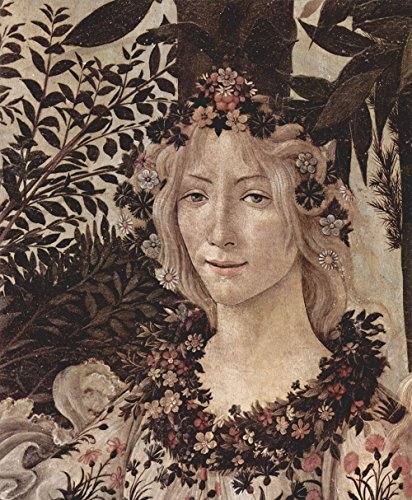 Tableau Sandro Botticelli Amongst The Flowers Extra Large avec un cadre noir